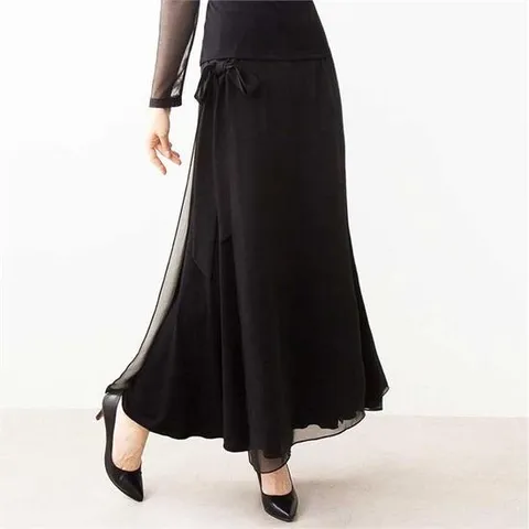 쉬폰 이중 여신 롱 스커트 스포츠 댄스복 라틴 살사