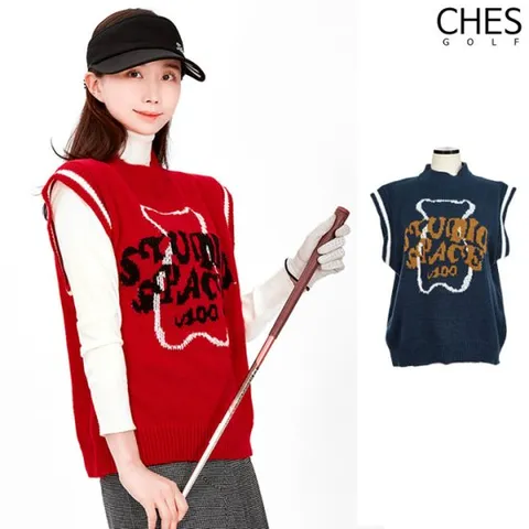[체스]아르코 여성골프 니트조끼