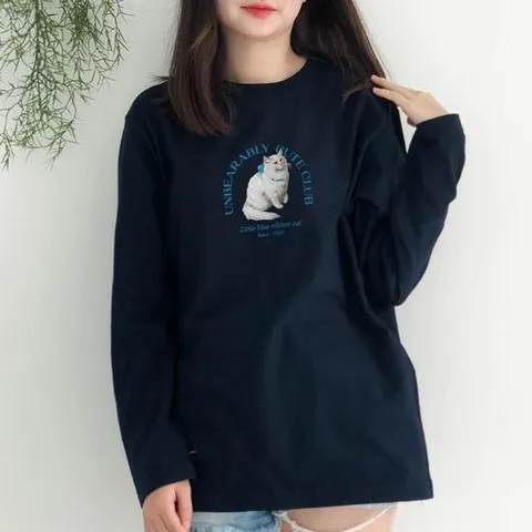 [험블스튜디오] 여자 봄 가을 롱티 긴팔 면 티셔츠
