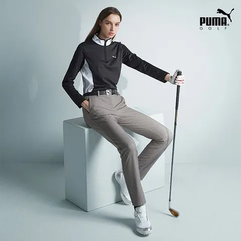 [푸마골프]히든밴딩 기모 패딩팬츠 여성 그레이