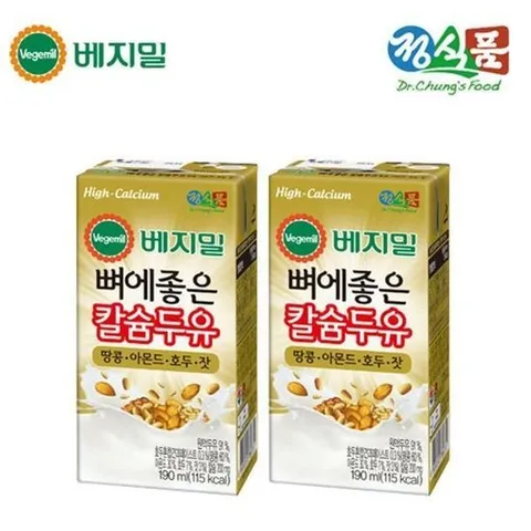 [베지밀]베지밀 뼈에좋은 칼슘 두유 아몬드호두잣 190mlx80팩