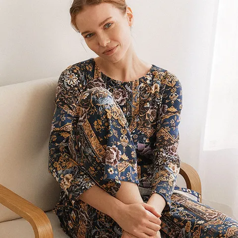 라페어 골드가든 네이비 상하의 세트 LWSST583-NY