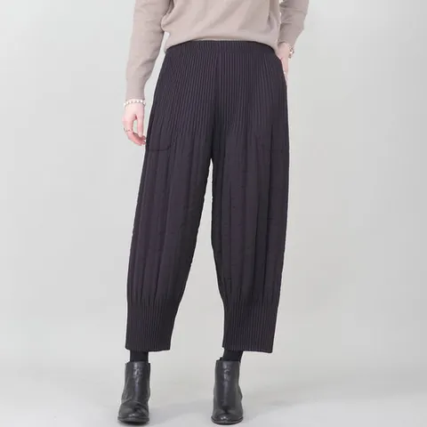 애비뉴투지 엄마옷 누빔 플리츠 솜 패딩 겨울 배기 바지 P12266