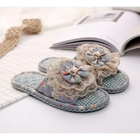 [쓰리몰] 플라워 이중쿠션 실내슬리퍼 층간소음방지 거실화