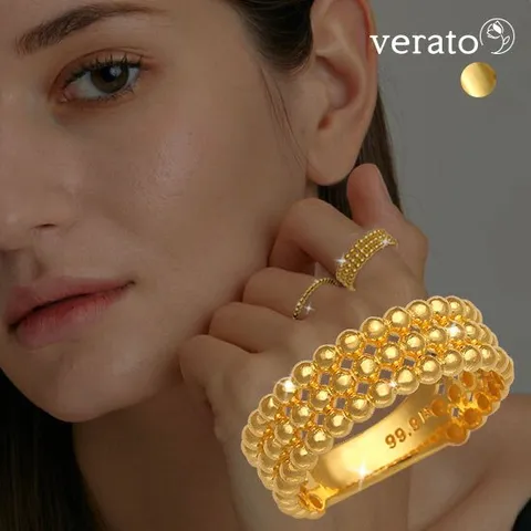 베라토 24K 순금 트리플 볼 반지5.6g