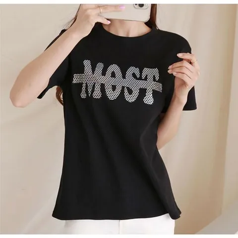 여자반팔티셔츠 여성반팔티 4컬러 1P 레터링 심플 면티 여름 티