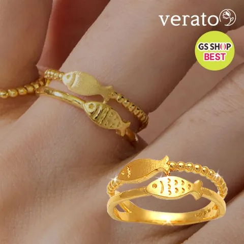 *2026새해 특가*[오직GS]베라토 24K순금 행운의 두 줄 물고기 반지3.75g