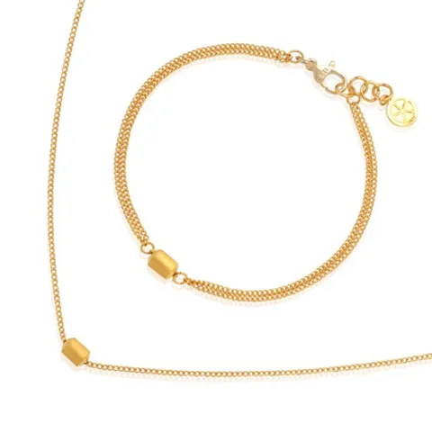 여자 순금 목걸이 팔찌 세트 7.5g [원통 민줄]