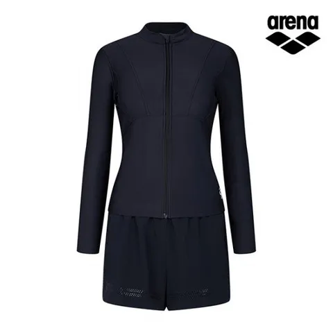 [아레나공식] 리에나 레저 짚업 래쉬가드 세트 A3BL1PS04BLK