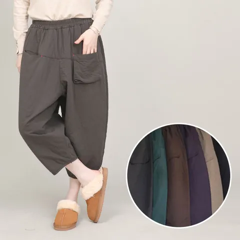 애비뉴투지 엄마옷 큐티 솜 패딩 겨울 면 9부 배기 바지 P01329