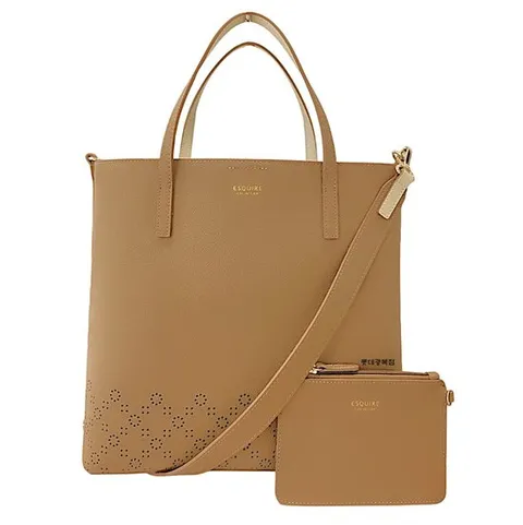 [ 롯데백화점 ][에스콰이아]25 신상 양면 가죽 투톤 펀칭 포인트 데일리 빅 토트 크로스 버킷백 ECESHB850BE