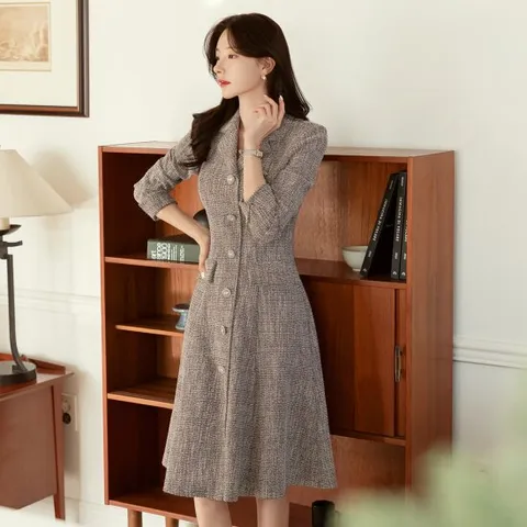 [시크라인] 베를레 쥬얼리 트위드 원피스