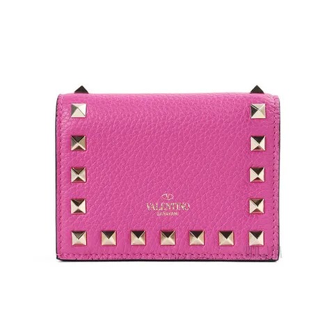 발렌티노 락스터드 프렌치 플랩 여성 반지갑 1W0P0P39 VSH UWT