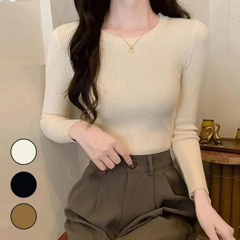 데일리 라인 골지 니트