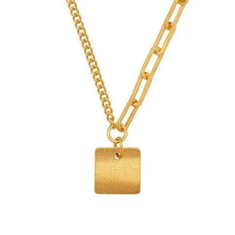 [한국금다이아몬드] 여자 순금 목걸이 웨이브 스퀘어 24K 11.25g 18K장식