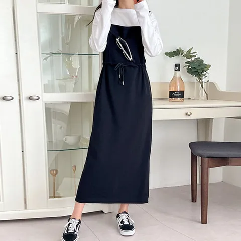 H스타일(OP)쥬시멜빵원피스 봄 여성 롱원피스 여자OPS 임부복