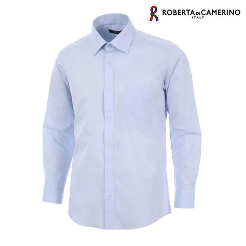 [로베르타디까메리노]CP 솔리드 일반핏 블루 긴소매 셔츠 RN1-30