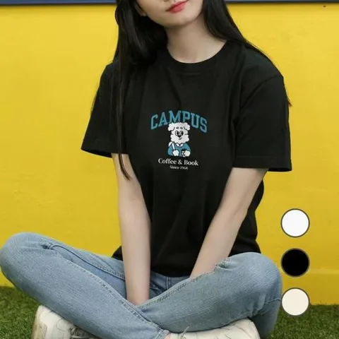 [험블스튜디오] 강아지 프린팅 여름 반팔티