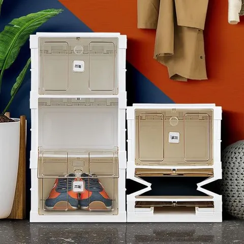 현관신발장 접이식신발장 3단 좁은 현관수납장 슬림미니 오픈틈