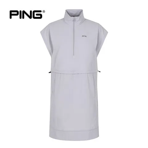 [PING] 여성 허리스트링 반집업 민소매 원피스