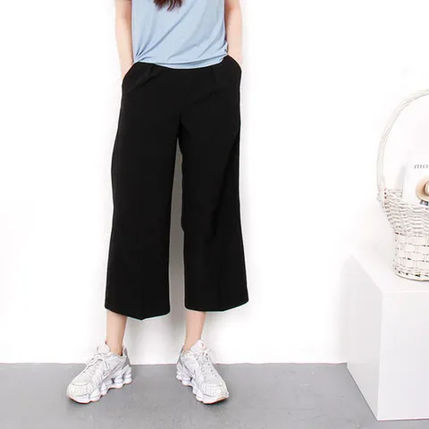 H스타일(BC)208밴딩8부통바지 빅사이즈 일자 와이드 슬랙스 여름