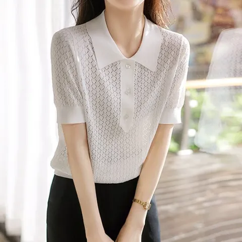 [유니제이] 러브 펀칭 카라 니트티