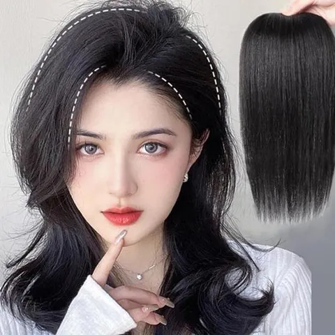 셀프 부분가발 똑딱이가발 붙임머리 여자정수리가발