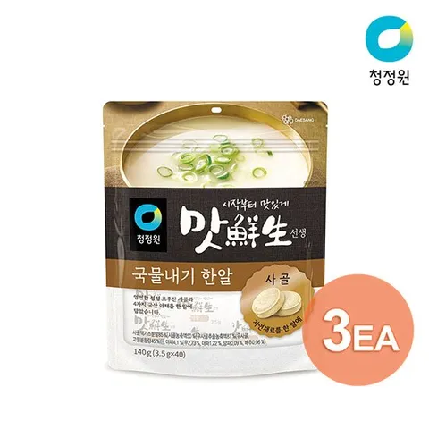 청정원 맛선생 사골 국물내기 한알육수 140g (3.5gx40) 3봉