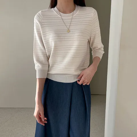 [어반프랑] 비처 가로골지 7부  니트