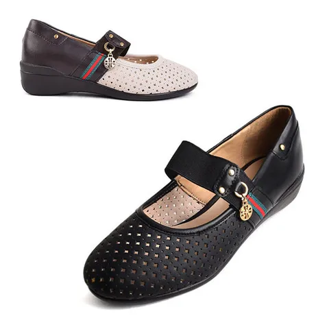 딕슈 여성 밴딩 스트랩 메리제인 펀칭 단화 플랫 슈즈 PLWZ004