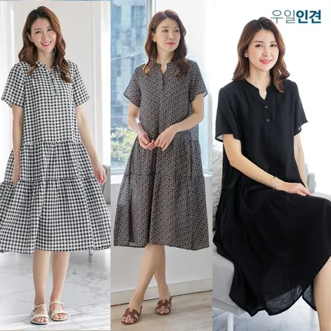 [우일인견]여성 여름 데일리룩 쿨링 인견 캉캉원피스 빅사이즈