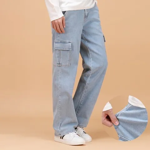 [후앙스] 데일리 와이드 카고 스판 데님팬츠 JBCP1768