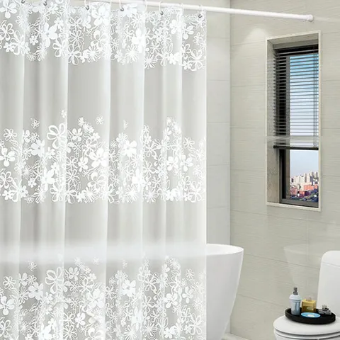 방수 PEVA 샤워커튼2 180x180 (커튼링포함) 방수커튼 욕실커튼