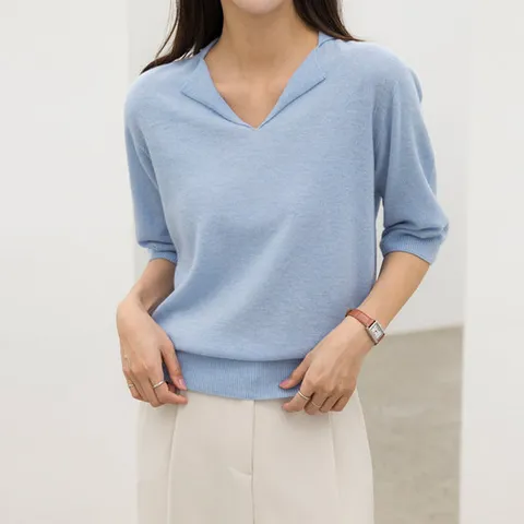 [모노앳디] [울70%] 다스 울 홀가먼트 반팔 니트