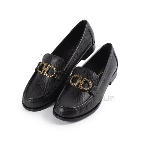 페라가모 간치니 로고 로퍼 블랙 여성구두 755420 BEOVITA