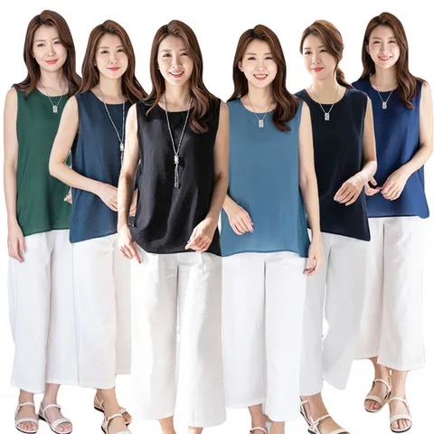 가볍고시원한인견여성민소매나시티셔츠