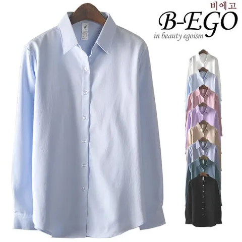 [비에고]NB10_스판 링클 롱남방