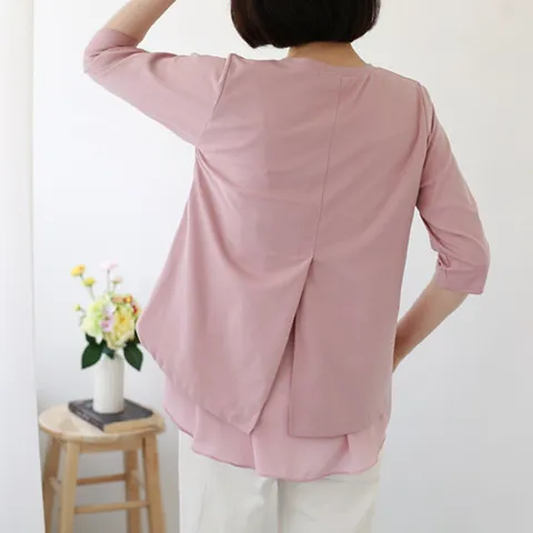 [웬디즈갤러리][한정]몬스 뒷트임 7부 티셔츠 ITS120