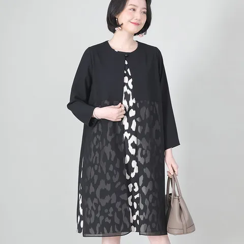 애비뉴투지 엄마옷 쉬폰 조끼 일체형 봄 여름 롱 원피스 K03309