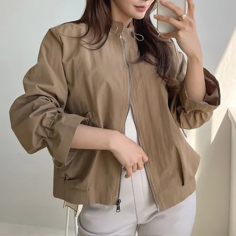 H스타일(OT)22-237넥스트링차이나집업 여성 봄점퍼 집업 JK JP