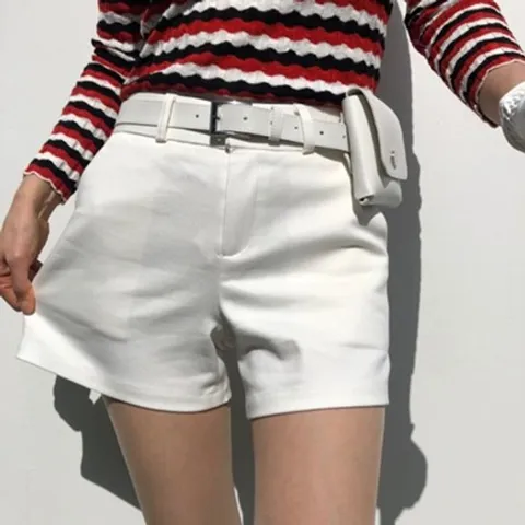 로로얼로이 여성 면스판 스포티 라인 골프반바지