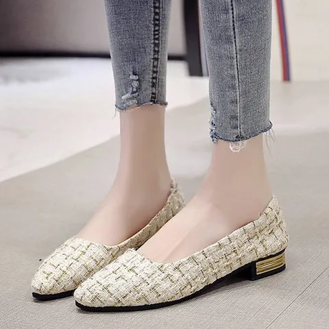 [이쁘다슈즈] 로비사 트위드 플랫 슈즈