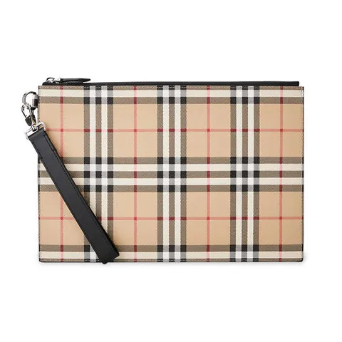 버버리 남성 빈티지 체크 베이지 클러치백 8065629