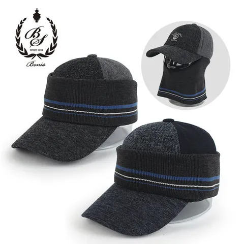 [보니스골프] TWM7630 남성 겨울 방한 복면 골프모자