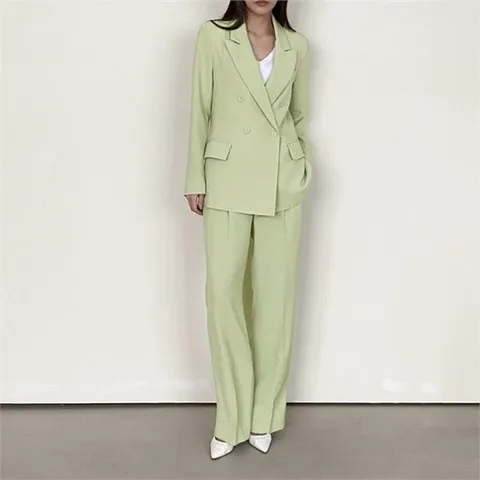 [벨라도이][BELLA.DOI] 엣지룩 더블버튼 파스텔 정장세트 봄가을