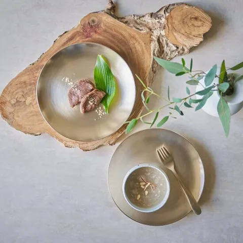 [광명유기] 방짜 유기 원형접시 20cm 2p