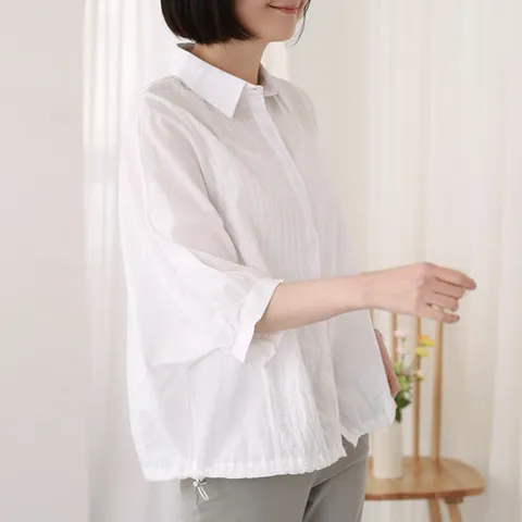 [웬디즈갤러리]루즈핏 밑단 스트링 블라우스 JBL101