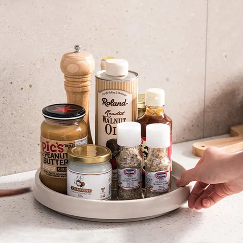 청년리빙 회전트레이 양념통 정리대 수납 냉장고정리트레이 소형