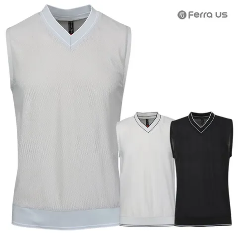 페라어스 남성 브이넥 매쉬 여름 골프조끼 CVM3MP8026