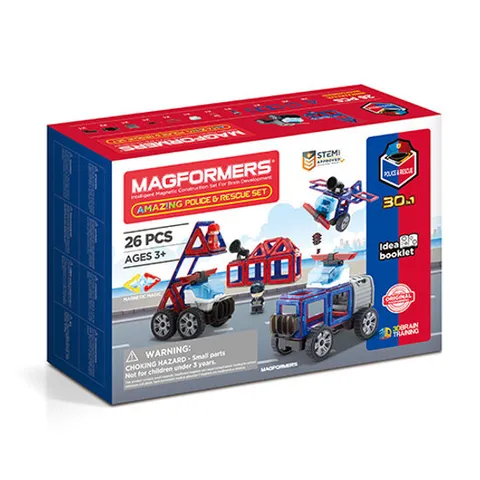 [ 롯데백화점 ][짐보리플레이앤뮤직]맥포머스 어메이징 경찰&소방 26PCS(부산본점)